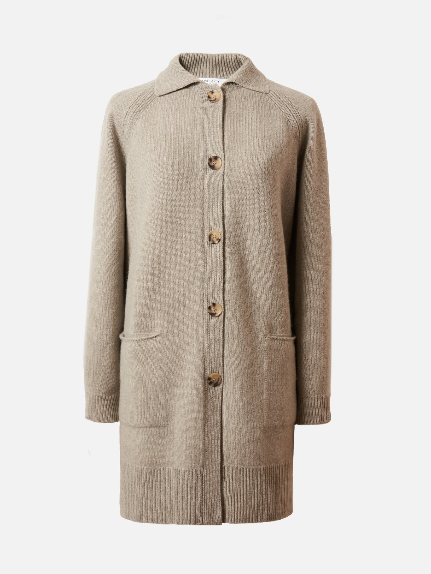Cashmere Long Polo Cardigan