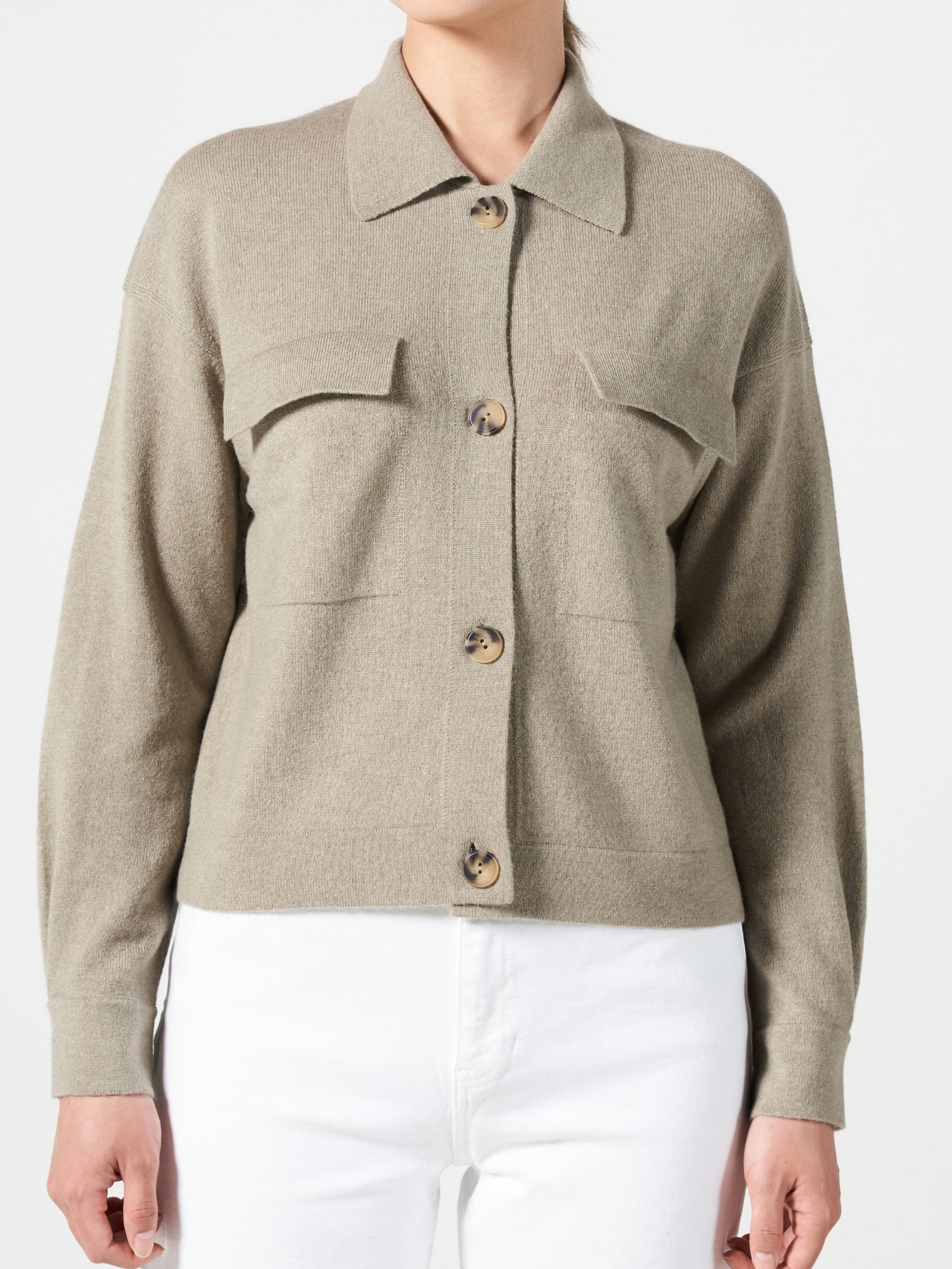 Cashmere Polo Cardigan