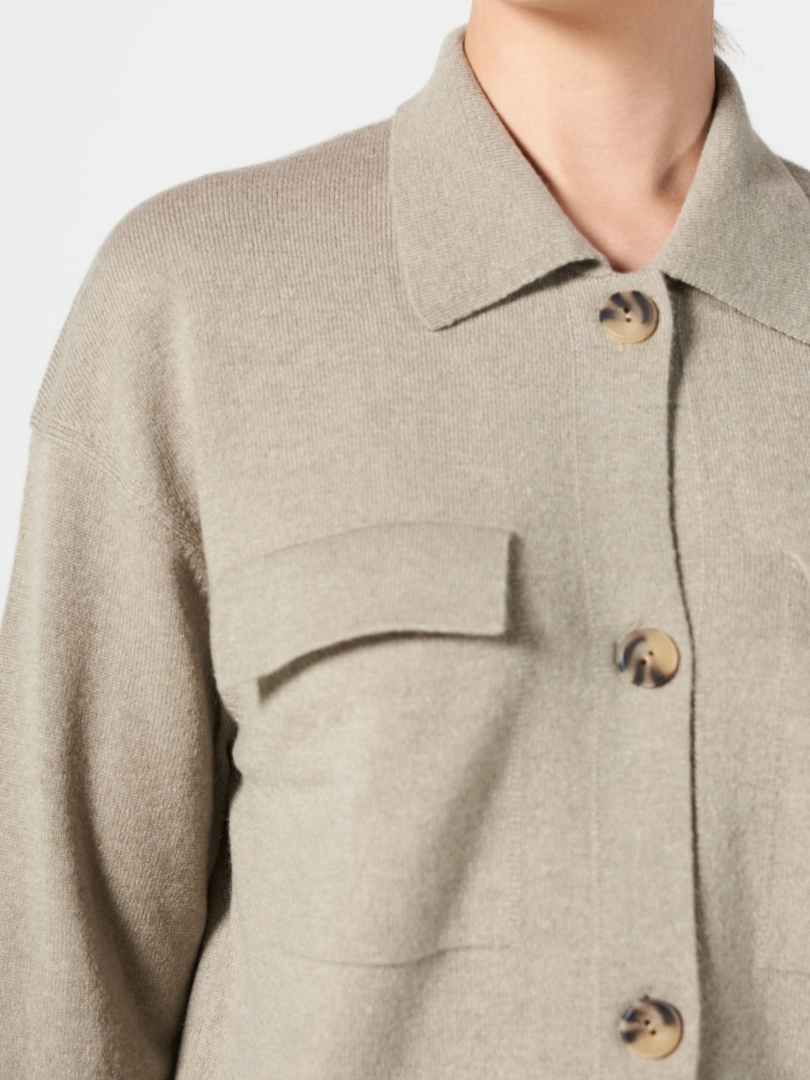 Cashmere Polo Cardigan