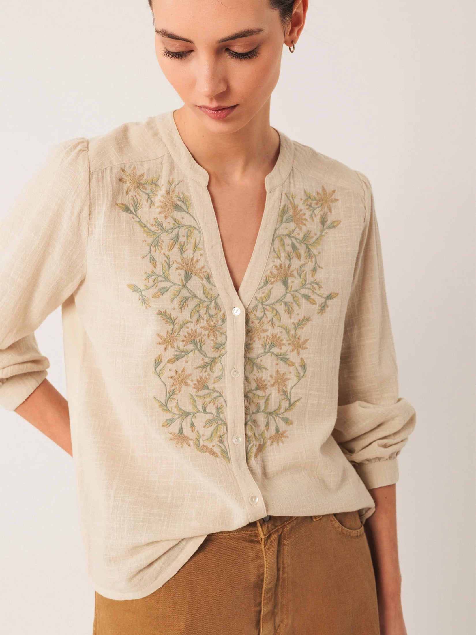 Combined Embroidered Shirt