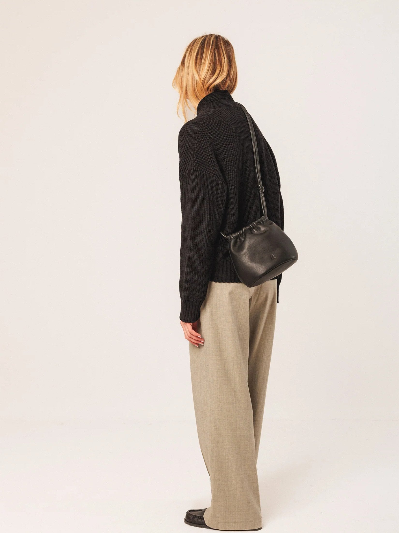Gathered Leather Tote