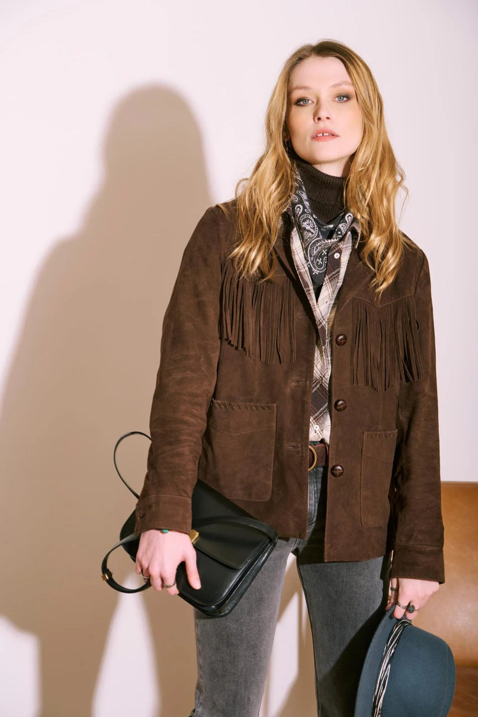 Suede Leather Fringe Jacket - Viriato