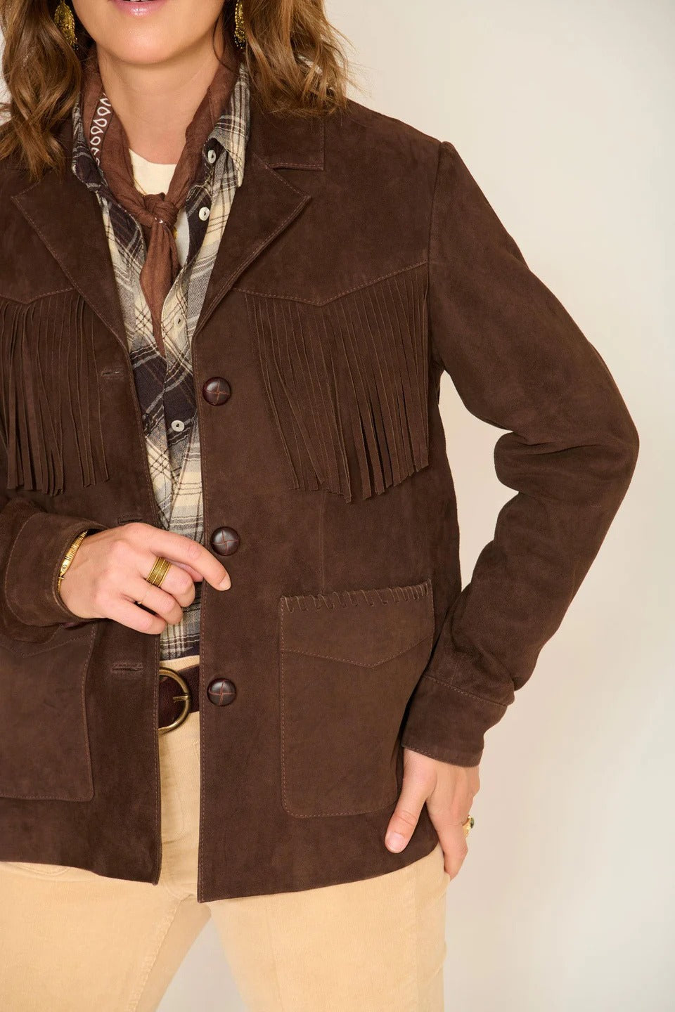Suede Leather Fringe Jacket - Viriato