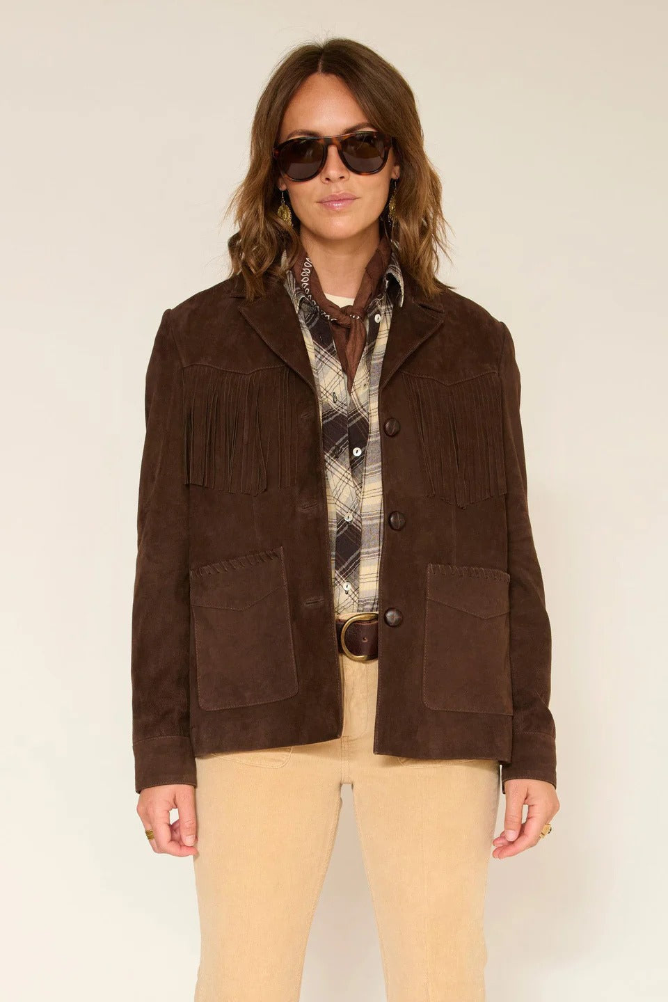 Suede Leather Fringe Jacket - Viriato
