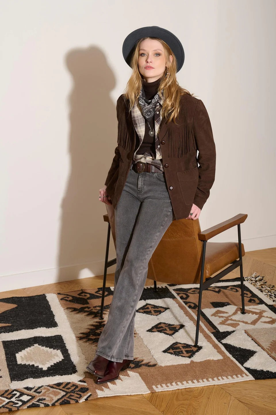 Suede Leather Fringe Jacket - Viriato