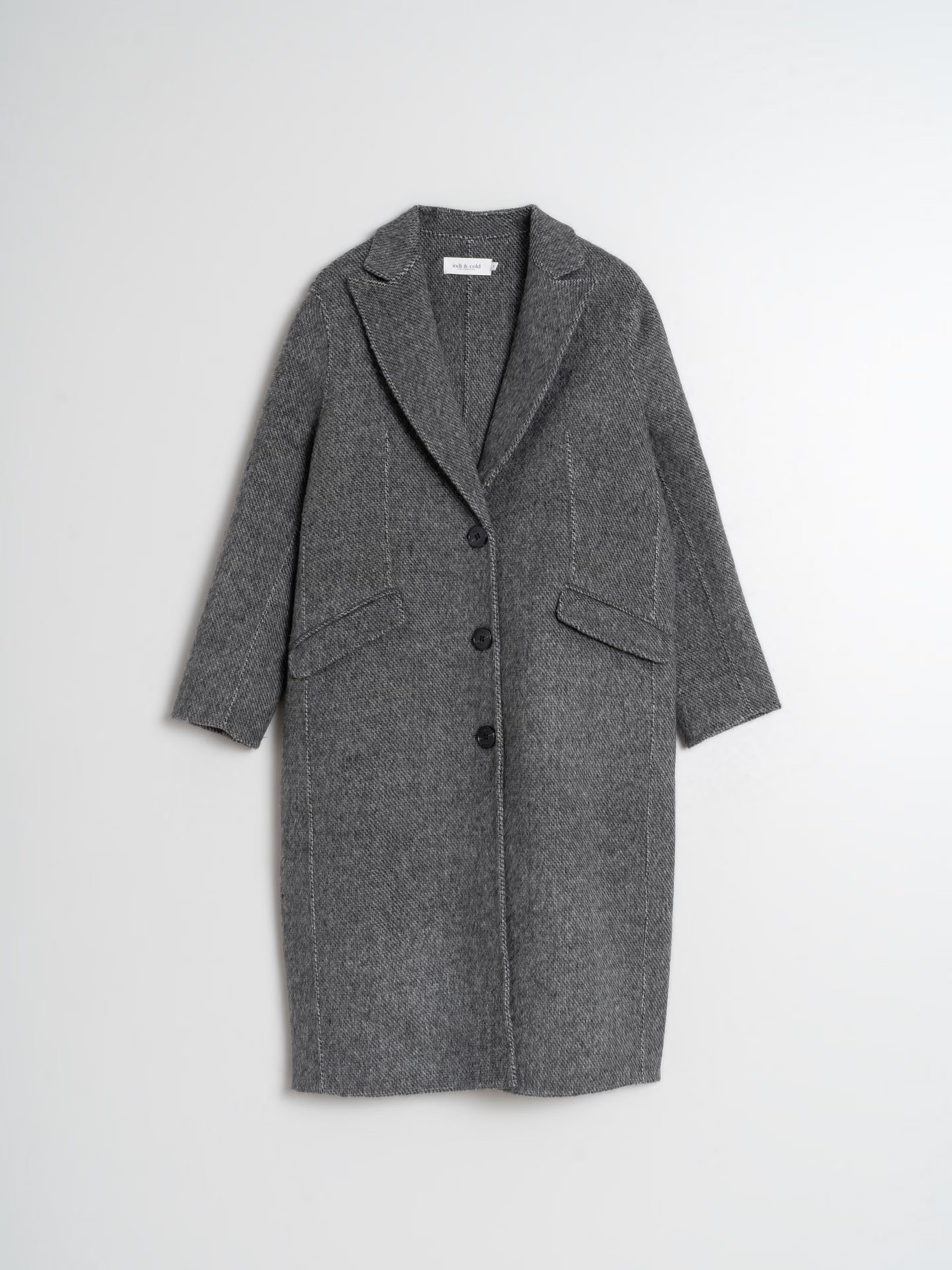 Oversized grey wool coat