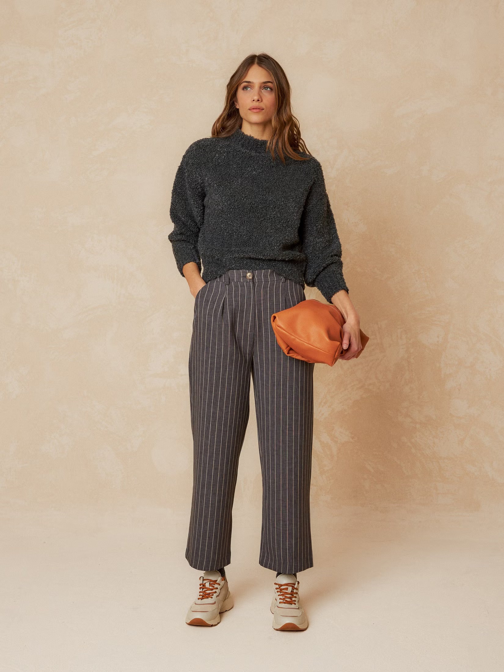 Tailored pinstripe pants